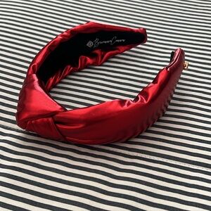 Vibrant Red Padded Headband with Ruched Design